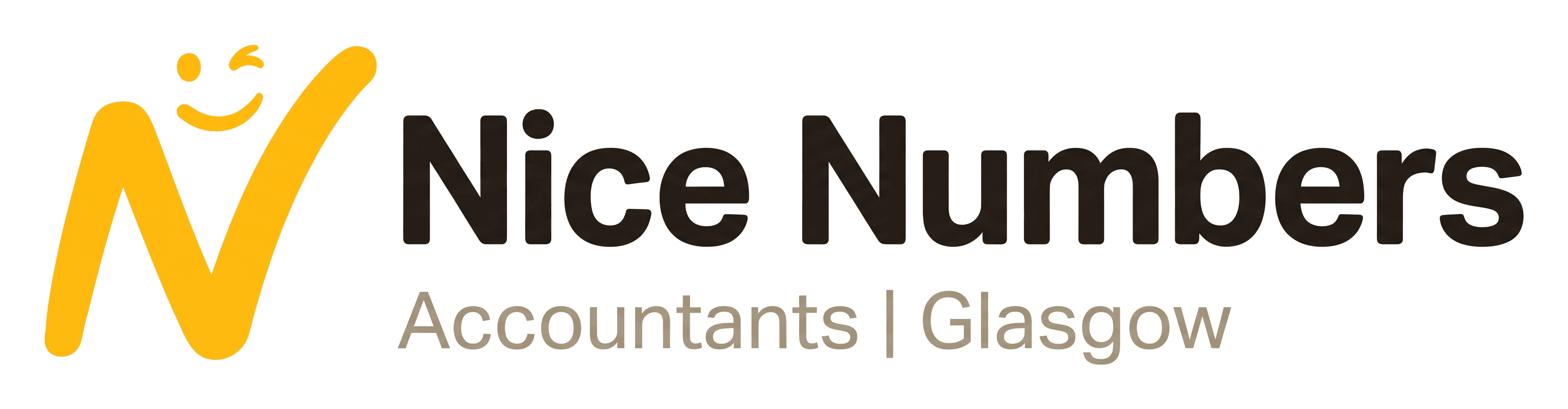Nice Numbers logo on its header colour. It reads: Nice Numbers Accountants | Glasgow.