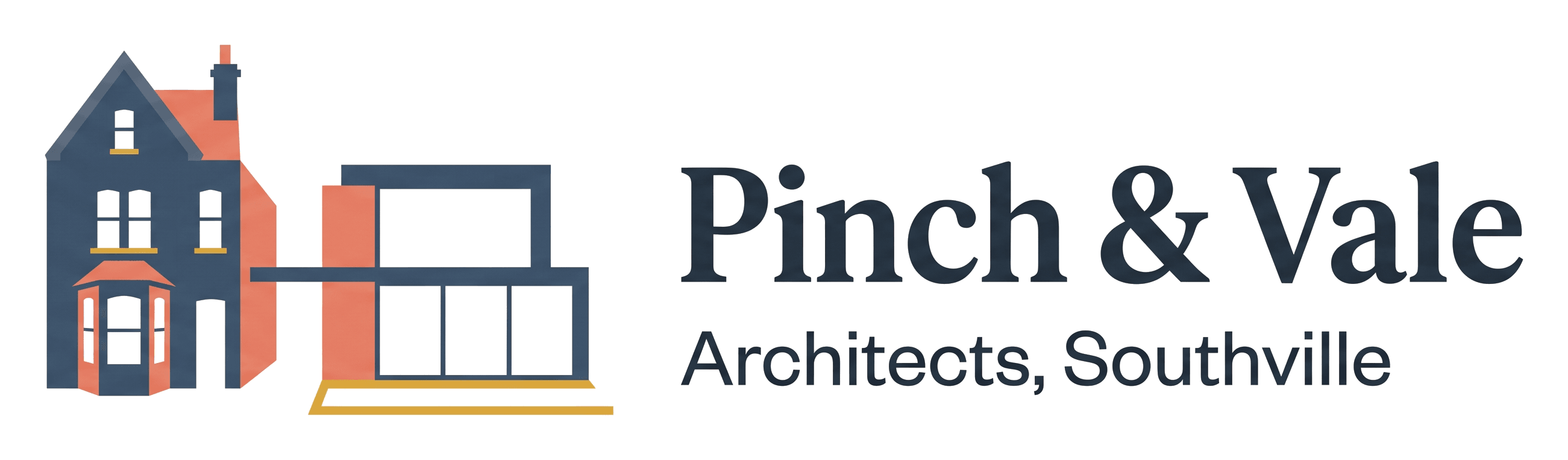 Pinch & Vale logo on its header colour. It reads: Pinch & Vale, Architects, Southville.