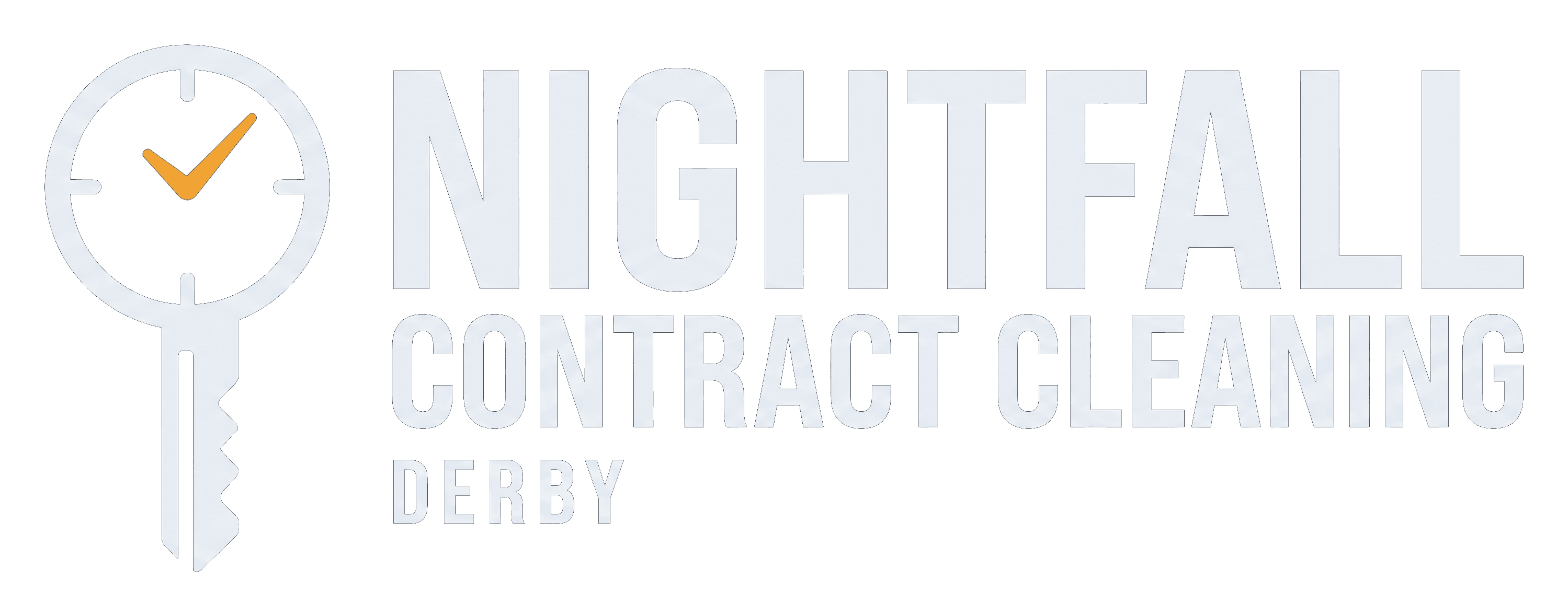 Nightfall Contract Cleaning logo on its header colour. It reads: NIGHTFALL, CONTRACT CLEANING, DERBY.