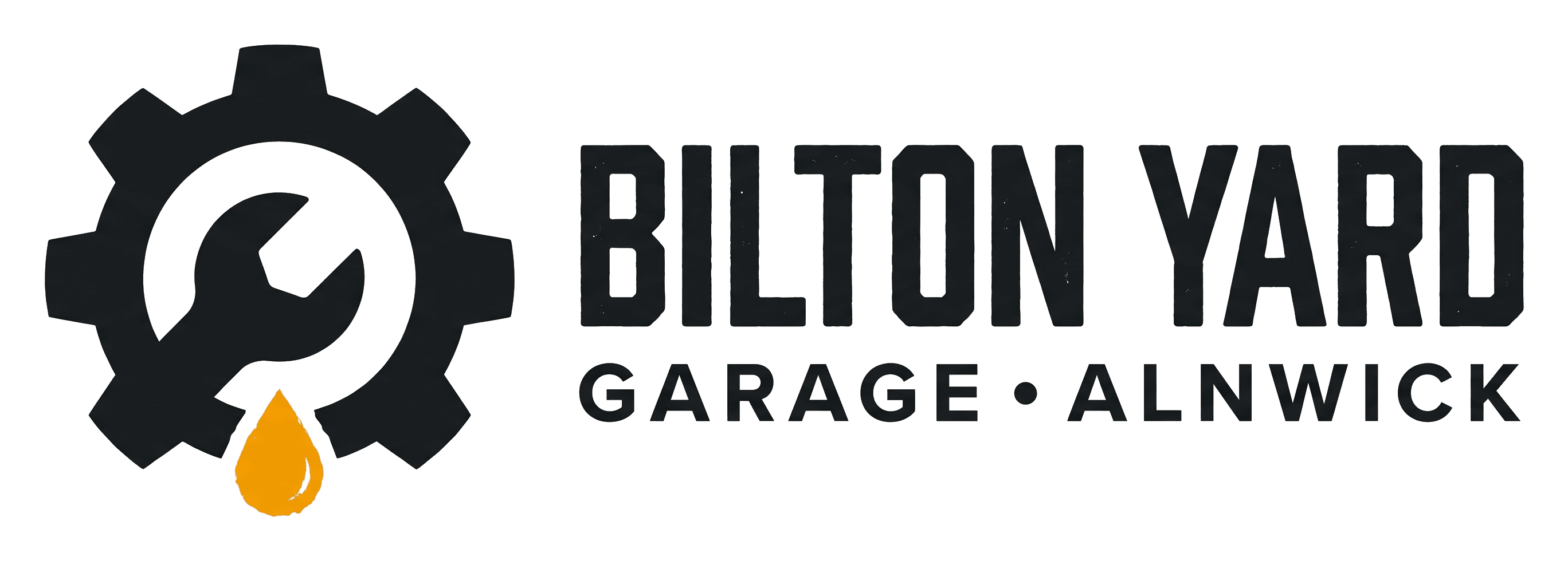 Bilton Yard logo on its header colour. It reads: BILTON YARD, GARAGE • ALNWICK.