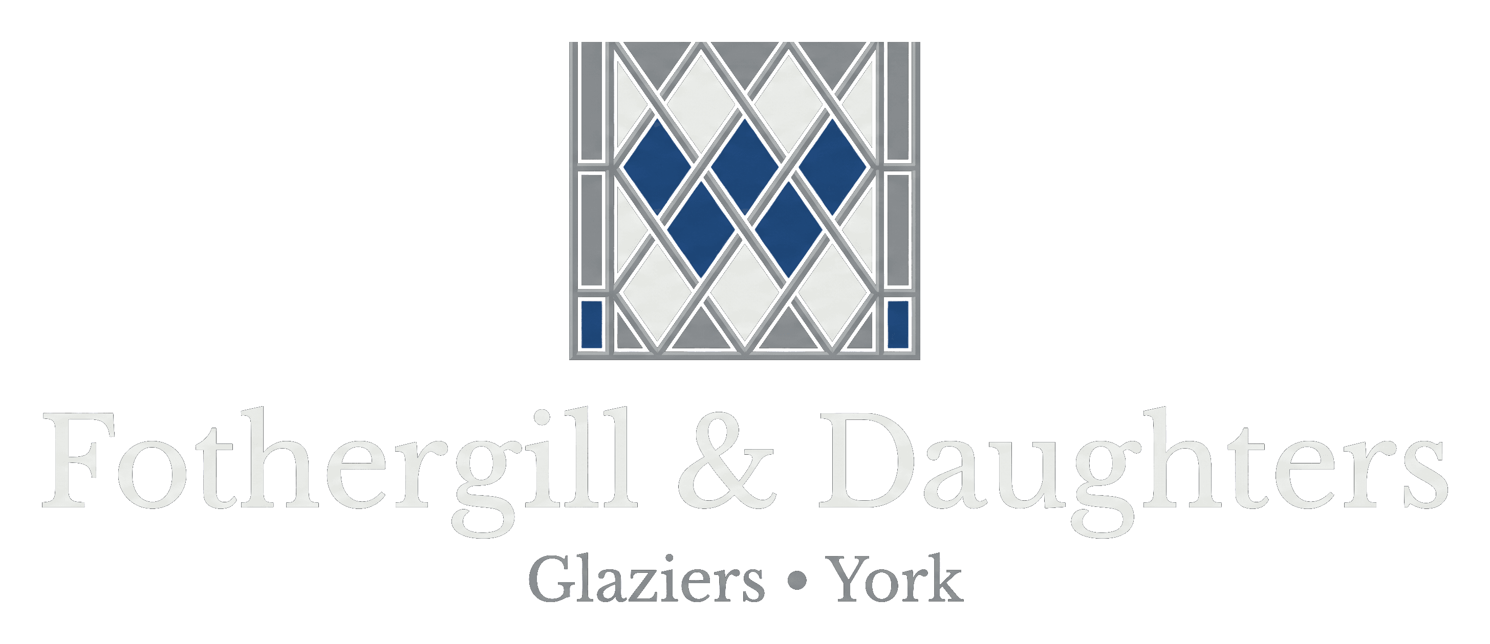 Fothergill & Daughters logo on its header colour. It reads: Fothergill & Daughters, Glaziers • York.