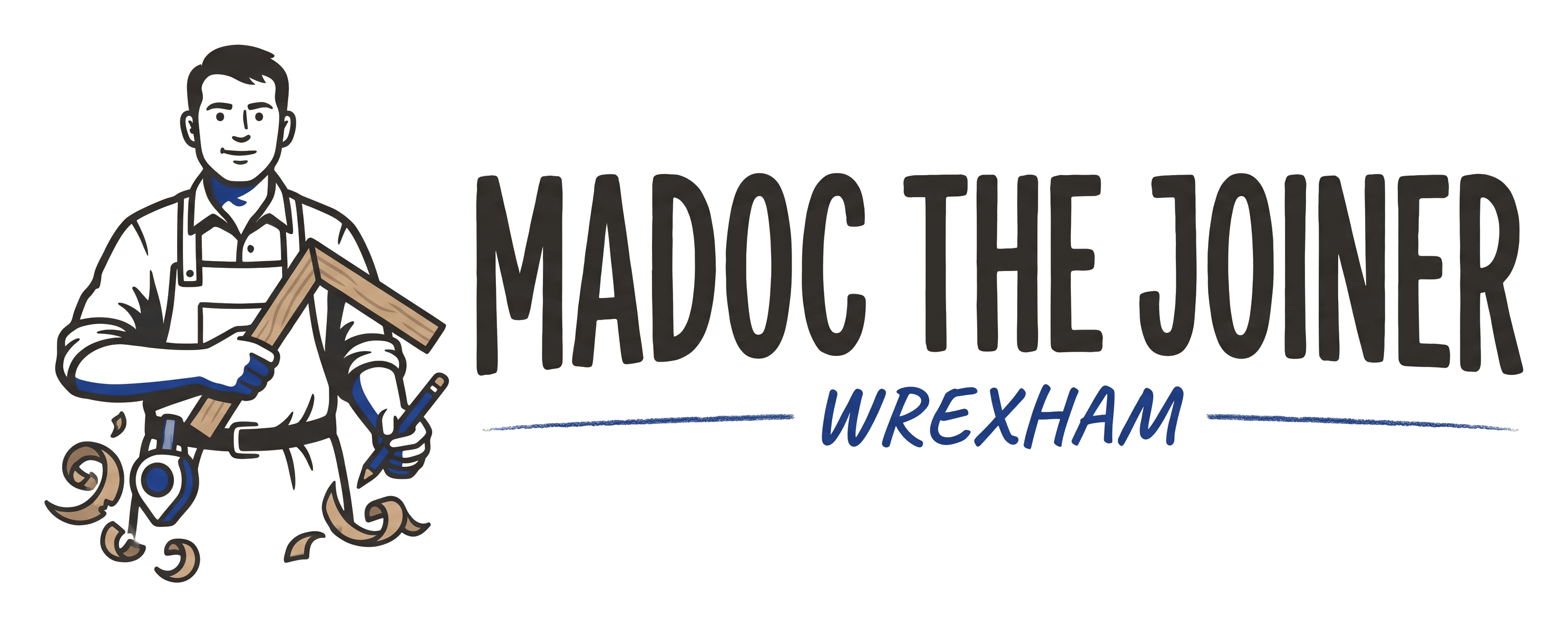 Madoc the Joiner logo on its header colour. It reads: MADOC THE JOINER, WREXHAM.