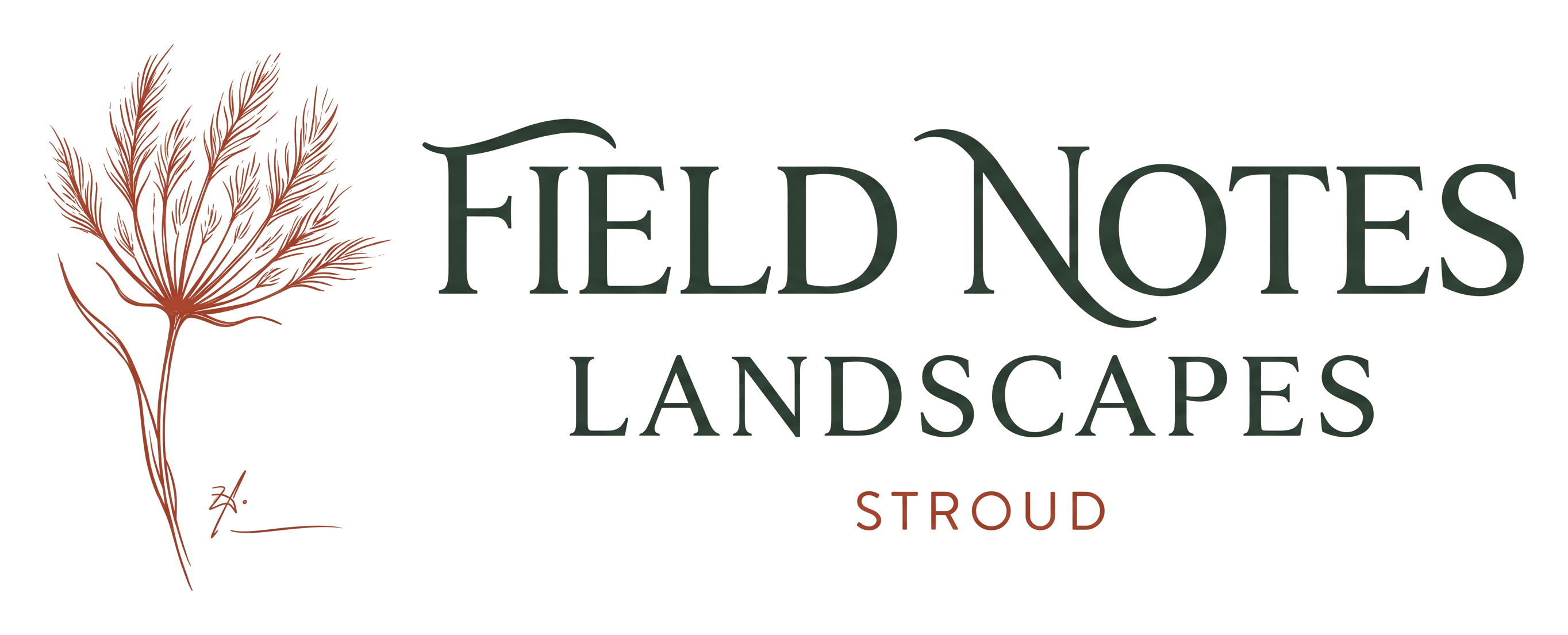 Field Notes Landscapes logo on its header colour. It reads: FIELD NOTES, LANDSCAPES, STROUD.