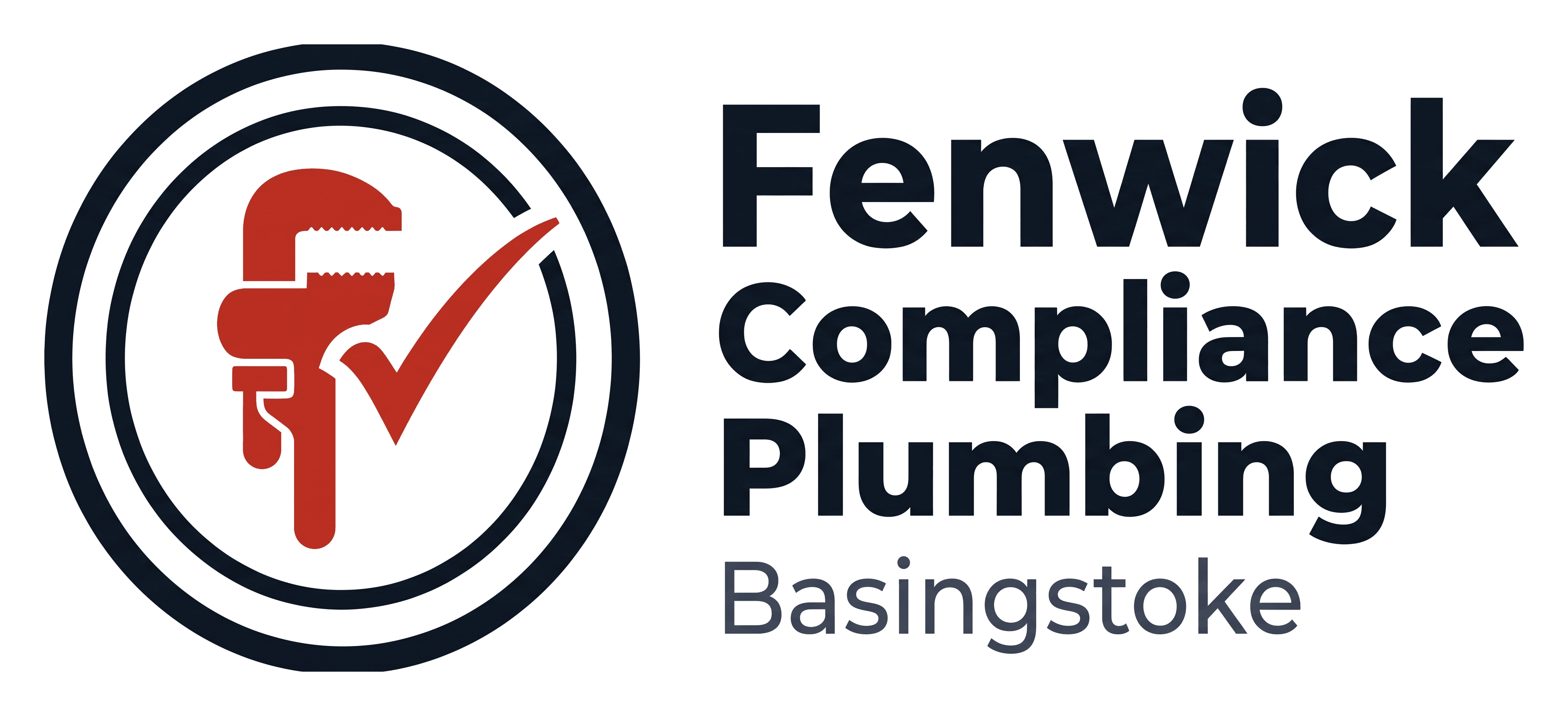 Fenwick Compliance Plumbing logo on its header colour. It reads: Fenwick, Compliance, Plumbing, Basingstoke.