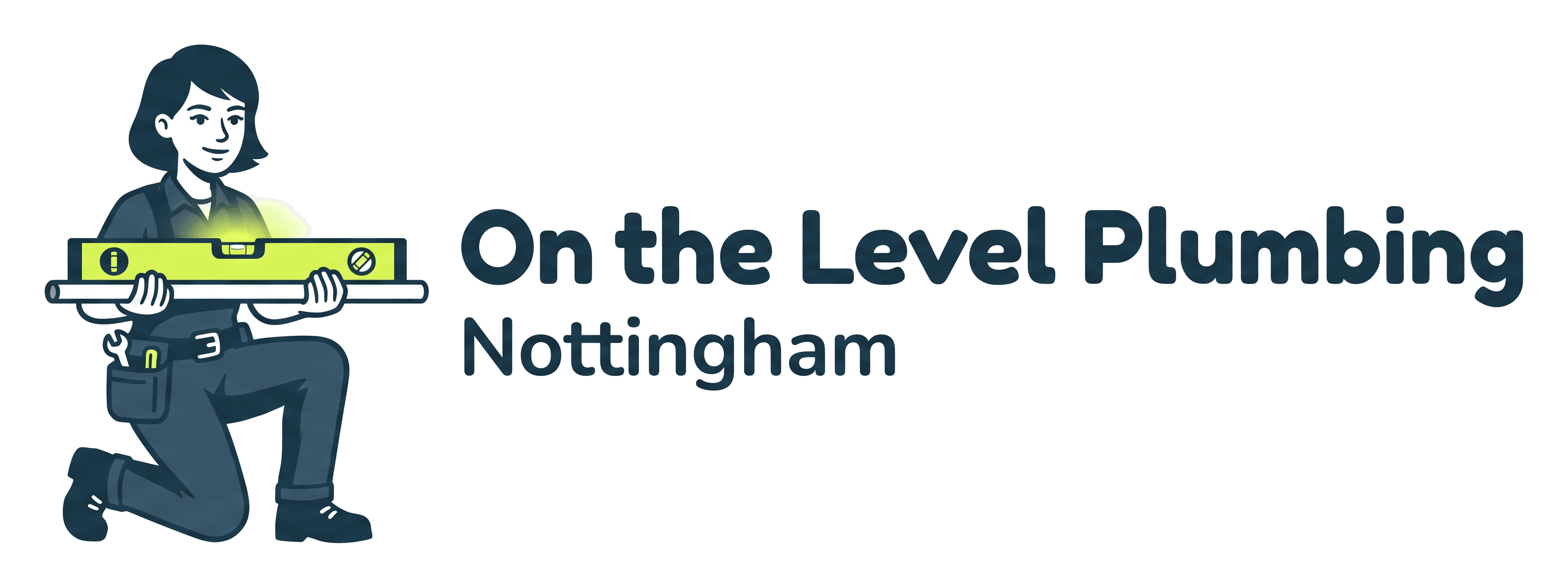 On the Level Plumbing logo on its header colour. It reads: On the Level Plumbing Nottingham.