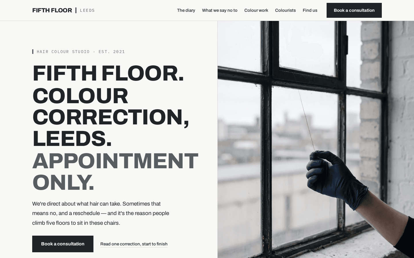 Fifth Floor home page on a desktop screen