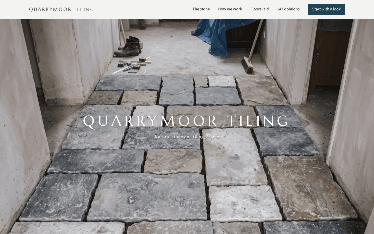 Quarrymoor Tiling home page on a desktop screen